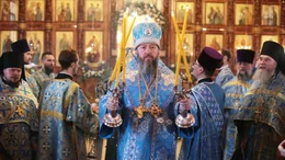 22-Архиепископ Амфилохий возглавил праздничное богослужение в день престольного торжества Покровского собора города Усть-Каменогорска
