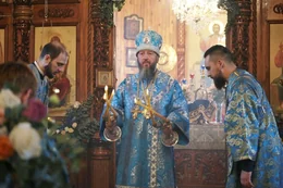 41-Архиепископ Амфилохий возглавил праздничное богослужение в день престольного торжества Покровского собора города Усть-Каменогорска