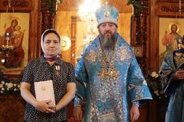 79-Архиепископ Амфилохий возглавил праздничное богослужение в день престольного торжества Покровского собора города Усть-Каменогорска