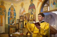 9-Управляющий Усть-Каменогорской епархией молился за Литургией в домовом храме митрополичьей резиденции в Алма-Ате