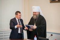 13-Состоялась встреча митрополита Александра с администрацией Южно-Казахстанской области