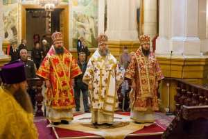 Епископ Усть-Каменогорский и Семипалатинский Амфилохий сослужил Предстоятелю Православной Церкви Казахстана в главном храме Алма-Аты