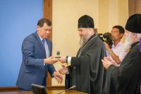 16-Митрополит Александр встретился с акимом Жамбылской области К.Н. Кокрекбаевым