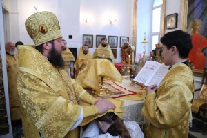 Служение епископа Амфилохия в Спасо-Воскресенском кафедральном соборе города Семипалатинска