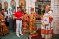 43-Митрополит Астанайский и Казахстанский Александр и митрополит Астраханский и Камызякский Иона возглавили церковные торжества по случаю принесения Пояса Богородицы в Астрахань