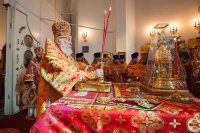 11-В день памяти апостола любви в Павлодаре состоялось праздничное богослужение по случаю принесения Пояса Богородицы