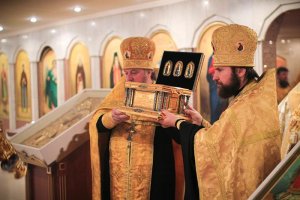 В канун недели «о Страшном Суде» в столицу Казахстана принесены мощи мученика Вонифатия
