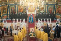 27-В Астану принесены честные мощи великомученицы Варвары. Литургия с участием епископа Усть-Каменогорского и Семипалатинского Амфилохия в главном храме страны