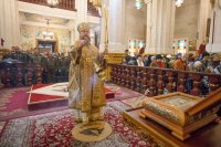 9-Епископ Амфилохий сослужил Главе Православной Церкви Казахстана за воскресной Литургией в Вознесенском соборе Алма-Аты. Завершение XVI Филаретовских образовательных чтений