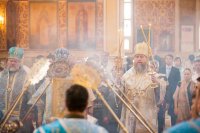 15-Управляющий Усть-Каменогорской и Семипалатинской епархией сослужил Главе Православной Церкви Казахстана за Божественной литургией в Успенском соборе Астаны