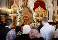 48-В шестую годовщину интронизации Святейшего Патриарха Кирилла епископ Амфилохий принял участие в Божественной литургии в Храме Христа Спасителя в Москве