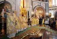 64-В шестую годовщину интронизации Святейшего Патриарха Кирилла епископ Амфилохий принял участие в Божественной литургии в Храме Христа Спасителя в Москве