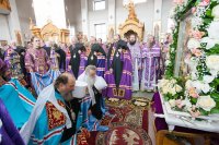 7-Управляющий Усть-Каменогорской епархией сослужил Предстоятелям  Казахстанского и Среднеазиатского Митрополичьих округов за праздничной Литургией по случаю принесения чудотворной Феодоровской иконы Пресвятой Богородицы