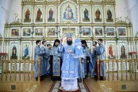 13-В канун праздника Благовещения Управляющий Усть-Каменогорской епархией возглавил всенощное бдение в главном храме Восточно-Казахстанской области – Андреевском соборе