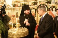 11-В праздник Рождества Христова Аким Восточно-Казахстанской области посетил Андреевский кафедральный собор Усть-Каменогорска