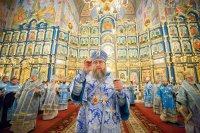 8-Епископ Амфилохий сослужил Главе Православной Церкви Казахстана за Божественной литургией в праздник Сретения Господня