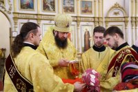 31-В Прощеное воскресенье епископ Амфилохий совершил Литургию в Андреевском соборе Усть-Каменогорска