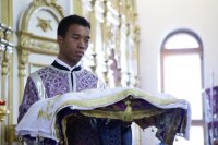 5-В Неделю четвертую Великого поста епископ Амфилохий совершил Литургию свт. Василия Великого в главном храме Усть-Каменогорска – Андреевском соборе