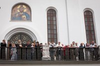 2-Глава Восточно-Казахстанской епархии и иерархи Митрополичьего округа открыли мемориальную доску, посвященную 1000-летию преставления равноапостольного князя Владимира