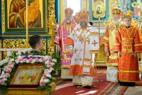 1-В Неделю "о Слепом" Преосвященнейший епископ Амфилохий сослужил Главе Казахстанского Митрополичьего округа в Успенском кафедральном соборе Астаны