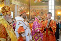 8-В Неделю "о Слепом" Преосвященнейший епископ Амфилохий сослужил Главе Казахстанского Митрополичьего округа в Успенском кафедральном соборе Астаны