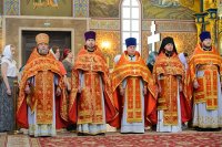 9-В Неделю "о Слепом" Преосвященнейший епископ Амфилохий сослужил Главе Казахстанского Митрополичьего округа в Успенском кафедральном соборе Астаны