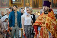 11-В Неделю "о Слепом" Преосвященнейший епископ Амфилохий сослужил Главе Казахстанского Митрополичьего округа в Успенском кафедральном соборе Астаны