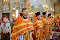 14-В Неделю "о Слепом" Преосвященнейший епископ Амфилохий сослужил Главе Казахстанского Митрополичьего округа в Успенском кафедральном соборе Астаны