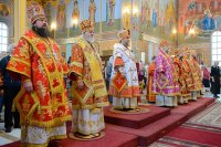 15-В Неделю "о Слепом" Преосвященнейший епископ Амфилохий сослужил Главе Казахстанского Митрополичьего округа в Успенском кафедральном соборе Астаны