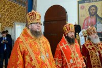 22-В Неделю "о Слепом" Преосвященнейший епископ Амфилохий сослужил Главе Казахстанского Митрополичьего округа в Успенском кафедральном соборе Астаны