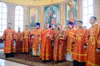 23-В Неделю "о Слепом" Преосвященнейший епископ Амфилохий сослужил Главе Казахстанского Митрополичьего округа в Успенском кафедральном соборе Астаны