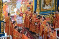 29-В Неделю "о Слепом" Преосвященнейший епископ Амфилохий сослужил Главе Казахстанского Митрополичьего округа в Успенском кафедральном соборе Астаны