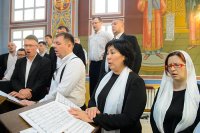 33-В Неделю "о Слепом" Преосвященнейший епископ Амфилохий сослужил Главе Казахстанского Митрополичьего округа в Успенском кафедральном соборе Астаны