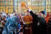 45-В Неделю "о Слепом" Преосвященнейший епископ Амфилохий сослужил Главе Казахстанского Митрополичьего округа в Успенском кафедральном соборе Астаны