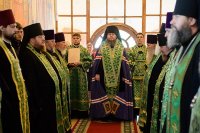 6-Епископ Амфилохий сослужил Главе Православной Церкви Казахстана за всенощным бдением в канун празднования 50-летия преставления преподобного Севастиана Карагандинского
