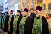 7-Епископ Амфилохий сослужил Главе Православной Церкви Казахстана за всенощным бдением в канун празднования 50-летия преставления преподобного Севастиана Карагандинского
