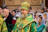 29-Епископ Амфилохий сослужил Главе Православной Церкви Казахстана за всенощным бдением в канун празднования 50-летия преставления преподобного Севастиана Карагандинского