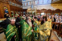 33-Епископ Амфилохий сослужил Главе Православной Церкви Казахстана за всенощным бдением в канун празднования 50-летия преставления преподобного Севастиана Карагандинского