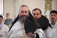 18-В канун праздника Преображения Господня епископ Усть-Каменогорский и Семипалатинский Амфилохий совершил всенощное бдение в Андреевском соборе г. Усть-Каменогорска.