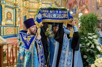 16-В канун праздника Успения Божией Матери Управляющий Усть-Каменогорской и Семипалатинской епархией сослужил митрополиту Астанайскому и Казахстанскому Александру за всенощным бдением в главном храме Казахстанского Митрополичьего округа