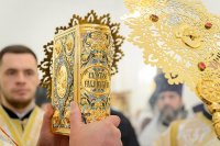 46-Епископ Амфилохий принял участие в великом освящении новопостроенного Михаило-Архангельского храма в городе Павлодаре