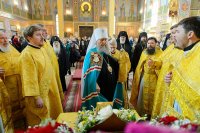 40-Епископ Амфилохий сослужил Главе Казахстанского Митрополичьего округа в главном храме страны