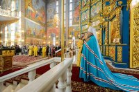 43-Епископ Амфилохий сослужил Главе Казахстанского Митрополичьего округа в главном храме страны