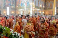 53-В Успенском соборе Казахстанской столицы епископ Амфилохий сослужил Главе Митрополичьего округа за Божественной Литургией в память 145-летия учреждения Туркестанской епархии