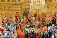 46-Управляющий Усть-Каменогорской епархией сослужил митрополиту Астанайскому и Казахстанскому Александру за Божественной Литургией в память 145-летия учреждения Туркестанской епархии в Южной столице Казахстана