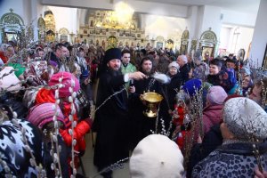 Праздник Входа Господня в Иерусалим в Андреевском кафедральном соборе столицы Рудного Алтая