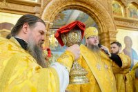 28-Епископ Амфилохий принял участие в празднованиях в честь мученицы Агафии Панормской - небесной  заступницы от стихийных бедствий - в Алма-Ате