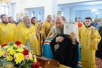 38-День памяти апостола Андрея Первозванного. Митрополит Александр возглавил Литургию в Андреевском кафедральном соборе Усть-Каменогорска