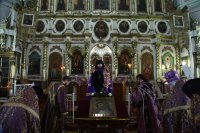 10-Архипастырский визит в Семипалатинск. Литургия Преждеосвященных Даров в Воскресенском кафедральном соборе.