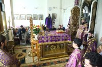 19-Архипастырский визит в Семипалатинск. Литургия Преждеосвященных Даров в Воскресенском кафедральном соборе.